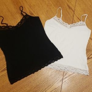 2 Express camisoles - black and cream